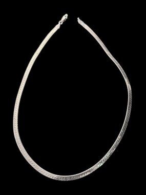 925 Sterling Silver Italy 4.5mm Flat 18" Long Snake Chain Necklace